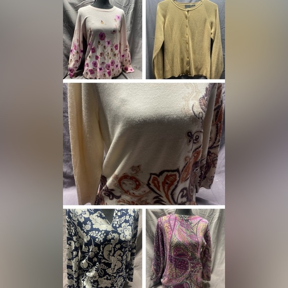 Talbots lightweight Spring Sweater LOT 6 sz M - cashmere merino wool - Picture 1 of 14